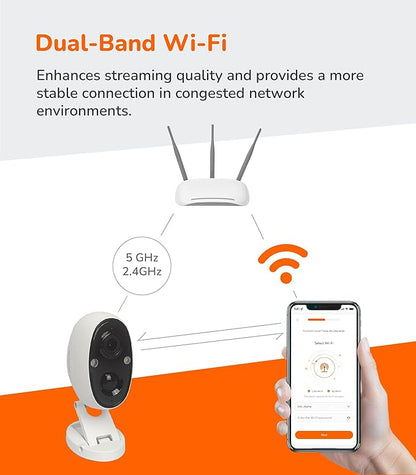Sensforge 2.5K Indoor & Outdoor Security Camera Bundle, Wired Pan-Tilt + Battery Camera Set, Human/Pet/Vehicle Detection, Dual-Band Wi-Fi (2.4G/5G), Local SD Storage, No Monthly Fees