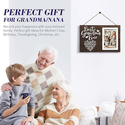 Grandma Gifts Picture Frame, Christmas Gifts for Grandma from Grandchildren Granddaughter, Nana Gift Best Nana Ever Grandkids Photo Frame Grandmother Birthday Thanksgiving Mothers Day Gift - 4x6 Photo