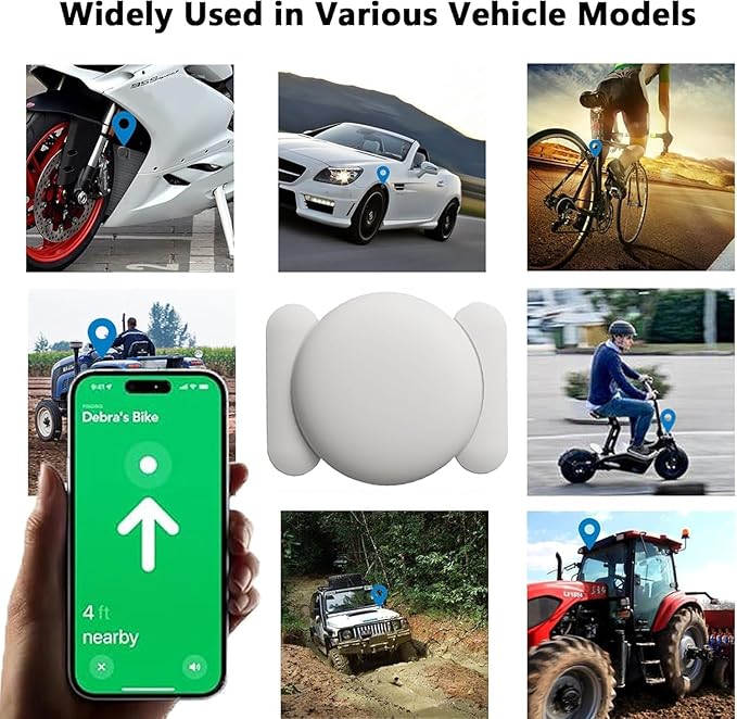 Tracker Device for Vehicles,Real Time GPS Car Tracker Work with Apple Find My(iOS Only),No Monthly Fee Anti-Theft Hidden Car GPS Tracker with Magnetic Case (White,2PCS)