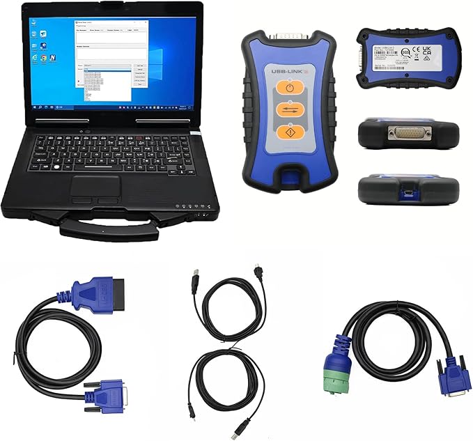 for Nexiq USB Link 3 Wired Edition Universal Truck Excavator Diagnostic Scanner Repair Info Database Plug & Play for Heavy Duty Diesel Engine Code Reader Tool (Nexiq3 Support Cum-MinsS with Laptop)