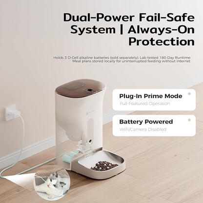 Automatic Cat Feeder with 2K HD Camera: 5G WiFi Automatic Dog Feeder with Night Vision,Cat Food Dispenser with APP,Pet Automatic Feeders Real-Time Video and Voice Call,Detachable for Easy Clean,F1 PRO