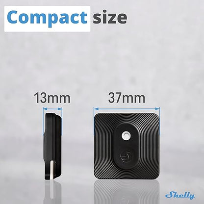 Shelly Bluetooth Smart Temperature & Humidity Sensor with Remote App Control & Monitoring, Home Assistant, Alexa, Google Home, Smart Scenes, IP54, Notification Alerts, Blu H&T Black