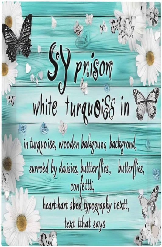 Teal Butterfly Daisy Rustic Wooden Signs Light Switch Cover Plate 1 Gang No Device Blank Electrical Wall Plates Faceplate Decorative Switch Plate For Farmhouse Cabin Decor