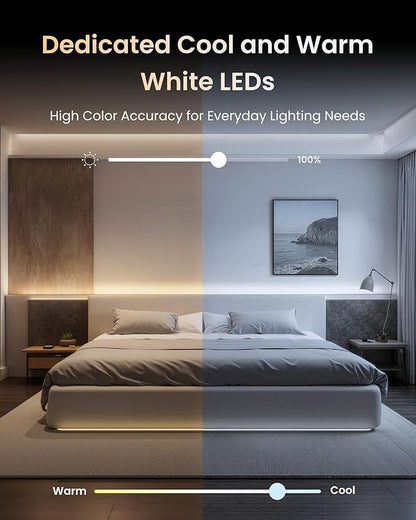 SwitchBot LED Strip Light 5M Voice Contorl, 72 LEDs/m, Compatible with Matter, Apple Home, Alexa & Google, 16M Colors, Music Sync, DIY Color-Changing LED Lights for Bedroom, Party, TV, Christmas décor