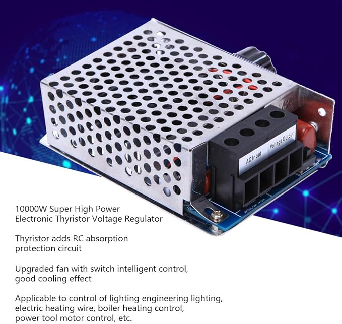 SCR Voltage Regulator 10000W High Power Motor Speed Controller Dimmer Thermostat Governing AC Adjustable Electronic Thyristor Module for Industrial Equipment