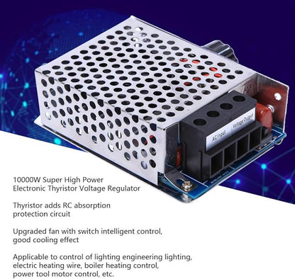 SCR Voltage Regulator 10000W High Power Motor Speed Controller Dimmer Thermostat Governing AC Adjustable Electronic Thyristor Module for Industrial Equipment