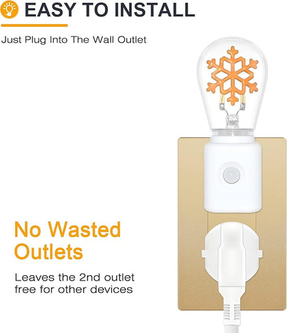 LED Night Light Plug in, Motion Sensor Night Light for Kids, Amber Nightlight, Motion Activated Night Lights for Bathroom, Hallway, Holiday Christmas Decoration, 1-Pack