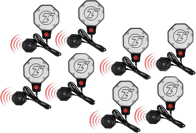 Garage Parking Sensor Ultrasonic Car parking Stopper for Garage with Red/Yellow/Green LED Indicators –Adjustable Stop Distance 12" to 6.5 ft Battery or USB Powered Easy Install Wall-Mount 8-Pack