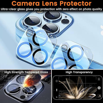 3+3 Pack Privacy Screen Protector for iPhone 14 Pro 6.1-Inch with 3 Pack Camera Lens Protector, Anti Spy Tempered Glass Film 9H Hardness Bubble Free Case Friendly