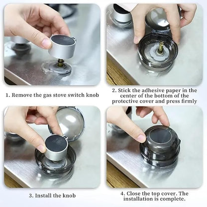 Stove Knob Safety Covers, 6PCS Gas Stove Knob Locks, Heat-Resistant Covers, Easy to Install Oven for Child Safety