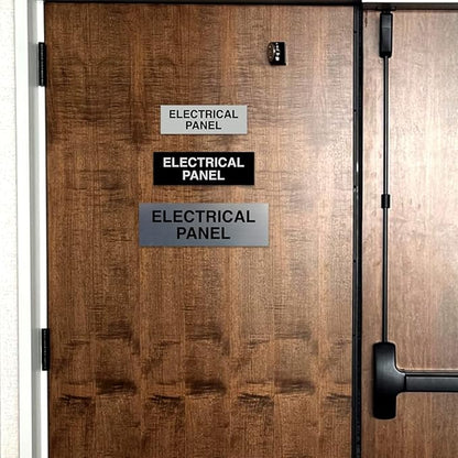 All Quality Basic Electrical Panel Sign - Fire Regulation Safety Compliance Sign - Silver - Medium (1 Pack)