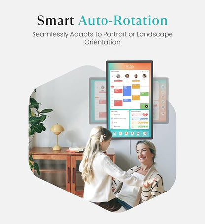 Cozyla Mate Digital Calendar+ 2: 24 Inch Wall Touch Screen Chore Chart Customizable Dashboard Smart Electronic Calendar for Family Schedules Meal Planner Supports All Google Play Apps Wall Mount Black