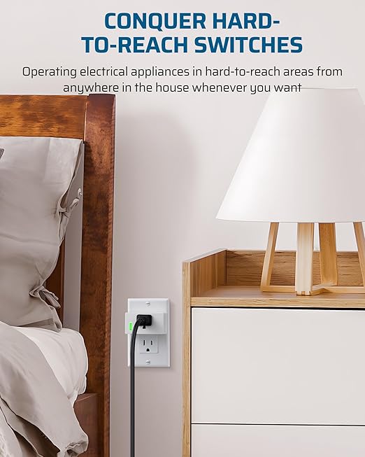 DEWENWILS 200FT Range Remote Control Outlet, No Interference Strong Signal, Indoor Wireless Outlet Switch for Lamps, Fans, Christmas Lights, 15A/1800W, ETL Listed (5 Outlets + 2 Remotes)