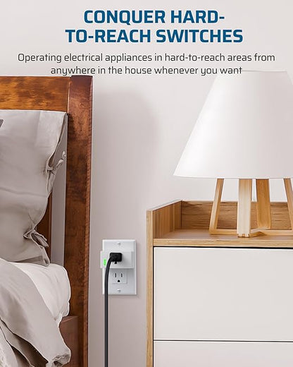 DEWENWILS 200FT Range Remote Control Outlet, No Interference Strong Signal, Indoor Wireless Outlet Switch for Lamps, Fans, Christmas Lights, 15A/1800W, ETL Listed (5 Outlets + 2 Remotes)