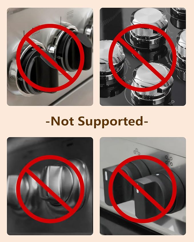Stove Knob Covers - 5+1 Pack Heat Resistant Gas Stove Knob Covers with Child Proof Lock & Strong Adhesive, Oil-Proof Oven Knob Covers with Clear Transparent Design, White