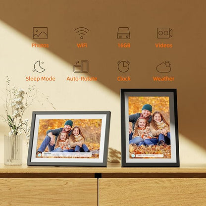 Digital Photo Frame,10.1 Inch Frameo Digital Picture Frame, 1280x800 IPS LCD Touch Screen,Auto-Rotate,16GB, Supports SD Cards,Share Moments Instantly via Frameo App from Anywhere,Gifts for Your Loves