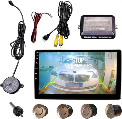 LCD Parking Sensor Kit - Displays Data on Original Screen, Easy Rear Installation, Compatible with All Camera Formats (AHD, CVBS), 18 Probe Colors to Match Any Vehicle