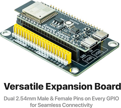 3-Pack ESP32-S3 N16R8 Gold Edition Kit with 16MB Flash, 8MB PSRAM, Expansion Boards, Terminals, Data Cable & Tutorials - Lead-Free Gold Finish Compatible with Arduino IDE & MicroPython