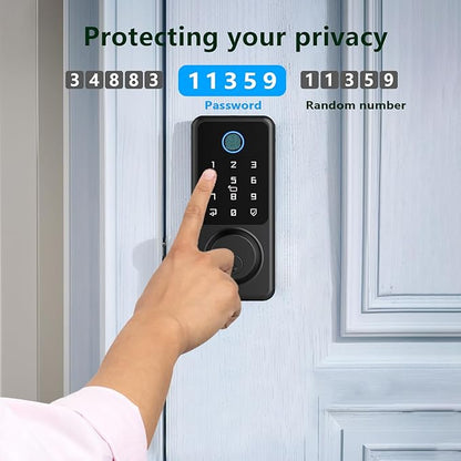 Keyless Entry Lock for Front Door, Fingerprint Door Lock with Touchscreen Keypad, Electronic Deadbolt for Home and Hotel