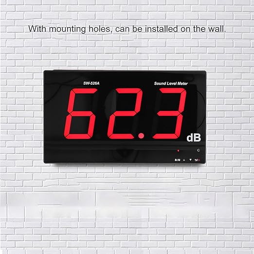 Hilitand Decibel Meter Sound Level Reader 18in LCD Display Classroom Noise Meter Wall Mounted Decibel Reader