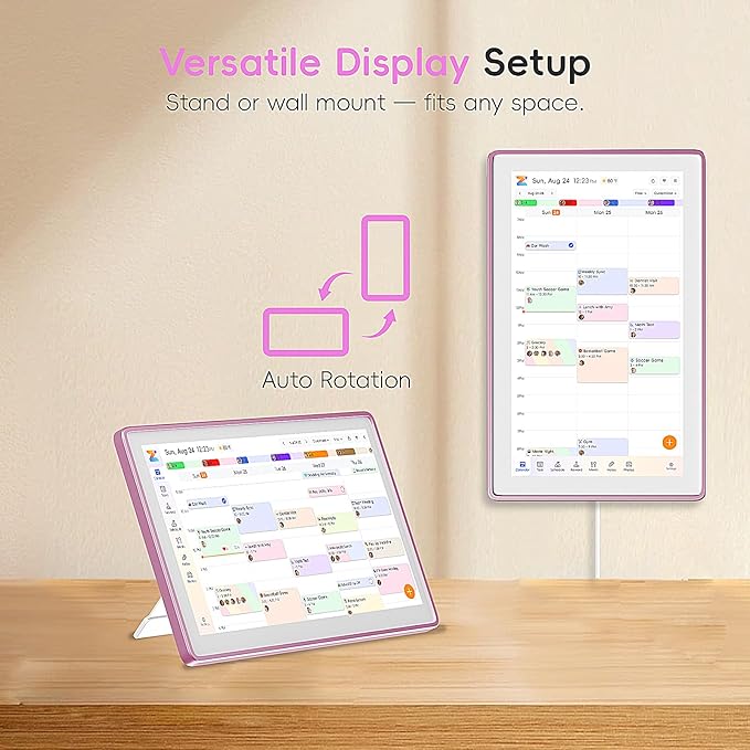 Westsee 15.6" Digital Wall Calendar Frame – Interactive Touchscreen Eletronic Calendars, Smart Family Planner for Schedule, Photo Display, Meals, Chore Chart & Tasks, Wall & Desk Mountable (Pink)