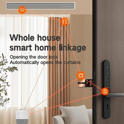 Smart Curtain Track System with Mini Zigbee Motor, Automatic Ceiling Curtain Opener, Motorized Curtains Rod 126''(3.2m) with App, Voice, Remote Control, Compatible with Alexa,Google and Siri