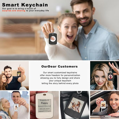 Photo Keychain,Picture Keychain,E-Ink Custom Photo Keychain with FindMy Tracker and Custom Design Color Photo,Text,Item Locator for Key,Pets,Luggages,iOS 14.0 and Up,Great Gift for Family and Friends