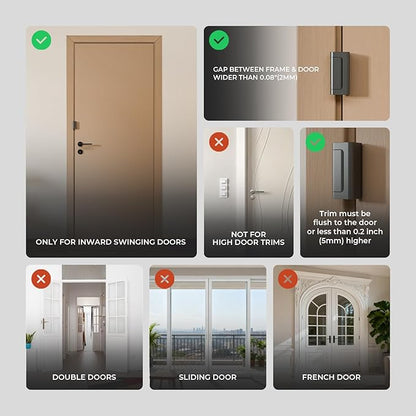 3Pack Home Security Door Reinforcement Lock Childproof, Door Locks for Kids Safety, Door Lock Latch Stopper for Front Door Inside Top of Door, Aluminum Construction Finish