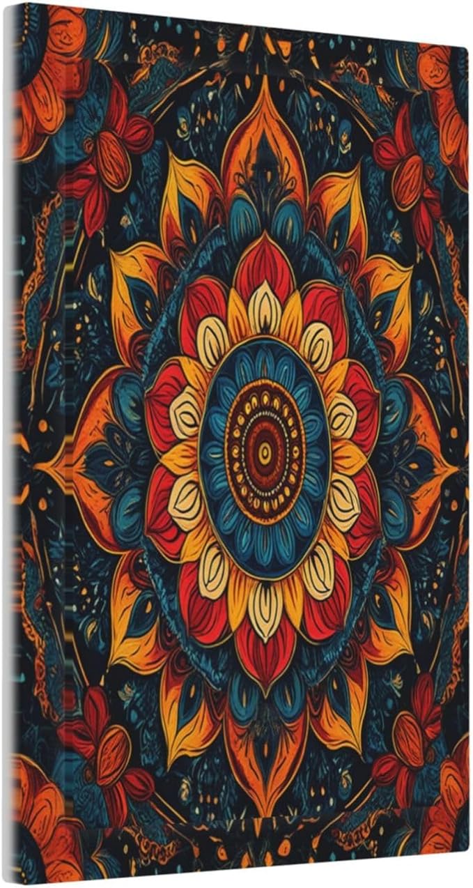 Boho Colorful Mandala 1-Gang No Device Blank Wallplate Electrical Light Switch Covers Decorative Receptacle Face Plate Cover for Bathroom 5 X 3 IN