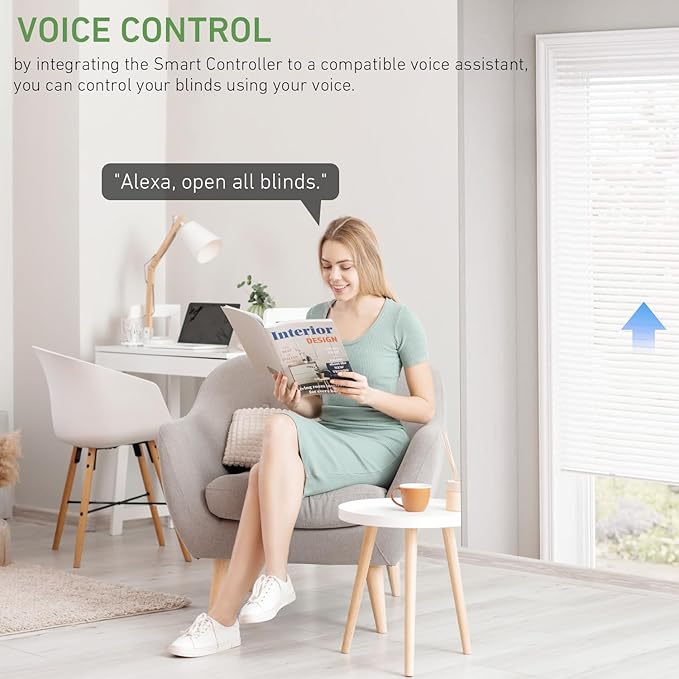 Rollerhouses 25TEW Main Power Voltage Blinds Motor with Tuya WiFi Smart Plug - Voice Control, App Remote Control, Timer Function, Compatible with Alexa & Google Assistant