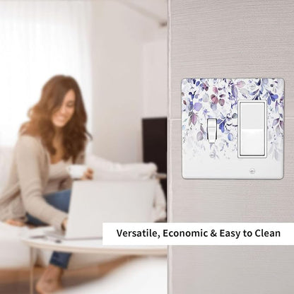 Purple Eucalyptus Watercolor Floral Rustic Leaf Outlet Covers 1 Toggle 1 Rocker Combination Decorative Wall Plate Electrical Switch Plates Light Switch Cover Plate for Farmhouse Home Decor