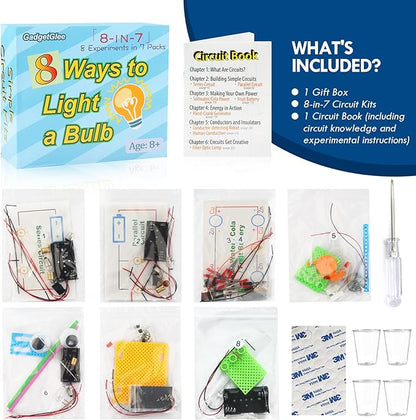 Science Circuit Kit Electricity for Kids Age 8-12, STEM Electrical Circuits Light Bulb Experiment, Electric Energy Technology Project Kits, STEAM Toys Science Gifts for 8 9 10 Year Old Boys Girls