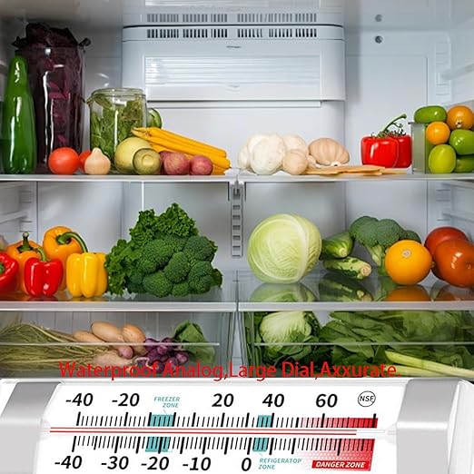 Refrigerator and Freezer Thermometer - NeilBee 3 Pack Fridge Thermometer with Stainless Steel Clip, Waterproof Analog, Large Dial, Accurate, Easy to Read for Kitchen, Restaurant, Cooler, Lab