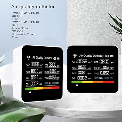 14 in 1 Air Quality Monitor Indoor with High Precision Sensors, 2.8 Display Screen, 14 Functions, Air Quality Detector for pm2.5, Vocs, Temperature, and Humidity