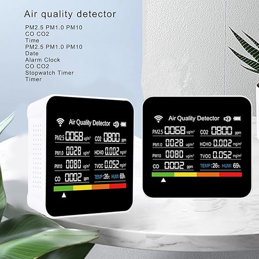 14 in 1 Smart Air Quality Monitor, PM2.5 Air Quality Tester with APP Connection for Home Office Travel