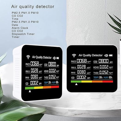 14 in 1 Smart Air Quality Monitor, PM2.5 Air Quality Tester with APP Connection for Home Office Travel
