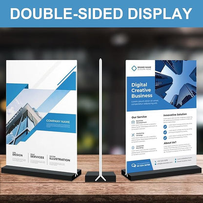 Acrylic Sign Holder 4x6, 12 Pack Clear Double Sided Menu Vertical Display Stand for Restaurants, Office, Store, Show Fair