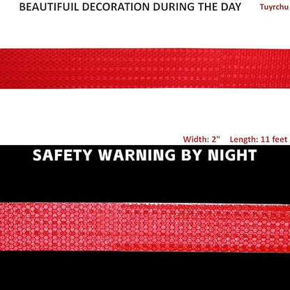 Red Reflective Tape Outdoor Waterproof 2 inch, High Visibility Warning Industrial Marking Tape, Safety Stickers (11 feet)
