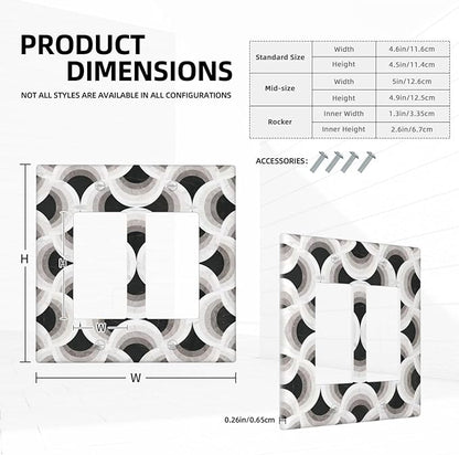 Abstract Art Marble 2 Gang Double Rocker Decorative Light Switch Covers Electrical Faceplate Switch Plates for Bathroom Kitchen Home