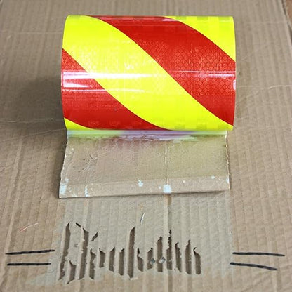 Non Fading Reflective Tape Outdoor Waterproof 6 inch Wide for Truck, High Visibility Warning Safety Industrial Marking Tape (68 feet)