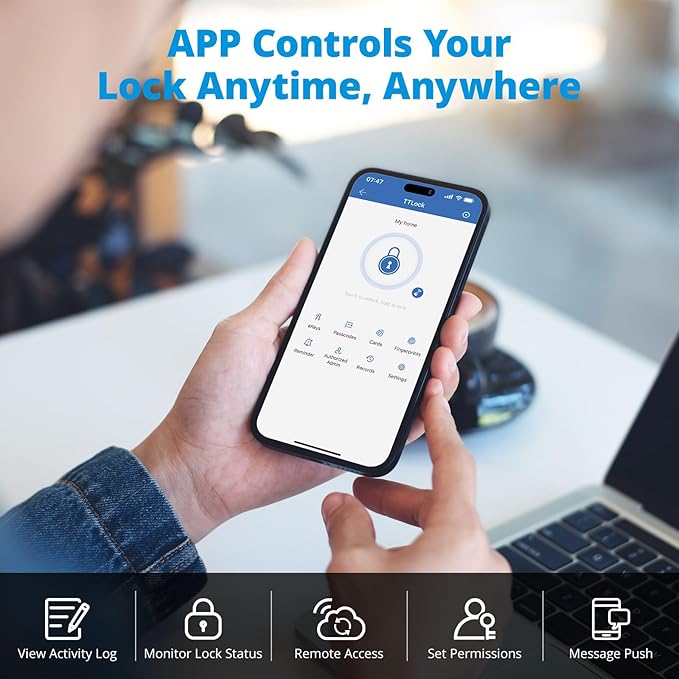 WiFi Smart Lock Keyless Entry Door Lock with 8xAA Batteries, App Remote Control, Touchpad Keypad Deadbolt for Front Door, Auto Lock, Keys, Fob Card, PIN Code Unlock, 8-Month Battery, T02 Mini