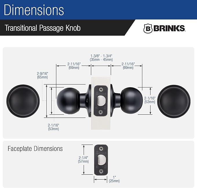 BRINKS Security Door Locks, High-Security Keyless Entry, Smart Electronic Door Lock with Deadbolt, Up to 50 Codes, Automatic Locking (Deadbolt & Passage Knob, Matte Black)