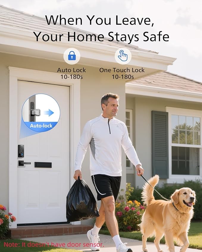 Philips Wi-Fi Door Lock, WiFi Smart Lock Keyless Entry Deadbolt for Front Door, Compatible with Alexa & Google Assistant, Remote Control, Built-in WiFi, APP Fingerprint Passcode Unlock, Auto Locking