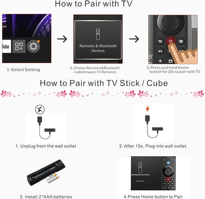 Replacement Voice Remote Compatible for Fire Streaming Devices TV Stick, Cube, Insignia, Toshiba Smart TVs