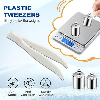 UCEC Calibration Weights for Digital Scale, Scale Weights Calibration Weights Kit, 1g 2g 5g 10g 20g Gram Weight Set with Storage Box and Tweezer