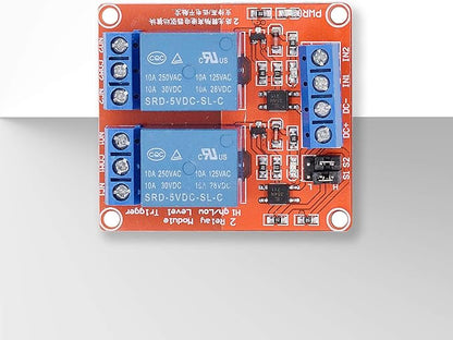 [2-Pack] DC 5V Relay Module 2-Channel Relay Switch with Optocoupler Isolation High/Low Level Trigger