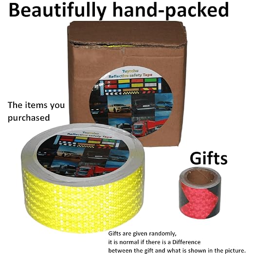 Fluorescent Yellow Reflective Tape Outdoor Waterproof 3 inch Wide, High Visibility Warning Safety Industrial Marking Tape (168 feet)