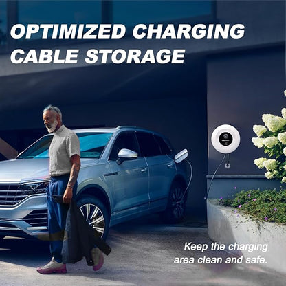 Level 2 EV Charger, 40Amp 9.6KW Fast Wall Home Charging Station-NEMA 14-50 EVSE w/ J1772 Connector, 240V NEMA 14-50 Plug-WiFi & APP Enabled,27.3ft Charging Cable, EC41 White