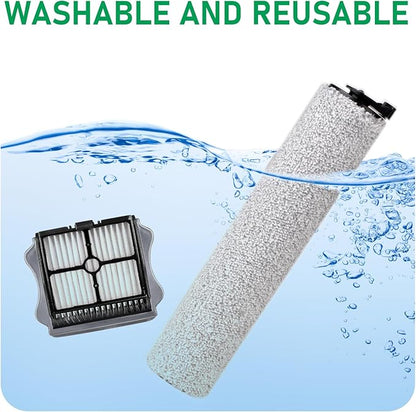 iFloor 3 Replacement Brush Rollers and HEPA Filter Kits Compatible with Tineco iFloor 3 and Floor One S3 Cordless Wet Dry Vacuum Cleaner Replacement Parts Accessories Kit,3 Brush Rollers & 3 Filters