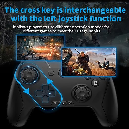Bluetooth Controller for Switch/Mac/PC/Steam/Mobile Phone/iOS/Android//TV/iPad/Table/Apple Arcade MFi Games, switch pro controller wireless with Adjustable Dual Motion,Turbo,Macros,6-Axis,Wake Up for Black Myth: Wukong